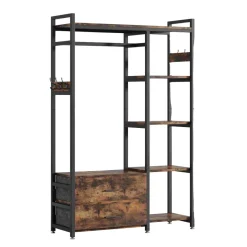 New Tribesigns Freestanding Closet Organizer, Garment Rack with 2 Fabric Drawers