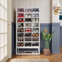 Best Sale Tribesigns Freestanding Shoe Cabinet, 8 - Tier Shoe Storage Rack with 24 Cubbies