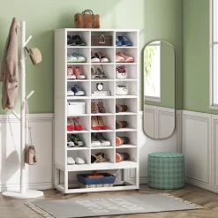 Best Sale Tribesigns Freestanding Shoe Cabinet, 8 - Tier Shoe Storage Rack with 24 Cubbies