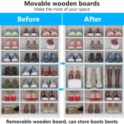 Best Sale Tribesigns Freestanding Shoe Cabinet, 8 - Tier Shoe Storage Rack with 24 Cubbies