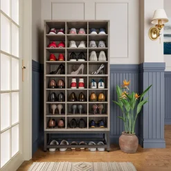 Best Sale Tribesigns Freestanding Shoe Cabinet, 8 - Tier Shoe Storage Rack with 24 Cubbies