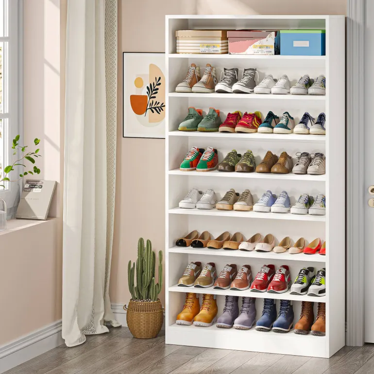 Best Sale Tribesigns Freestanding Shoe Cabinet, 9 - Tier 40 - 45 Pairs Shoe Storage Rack