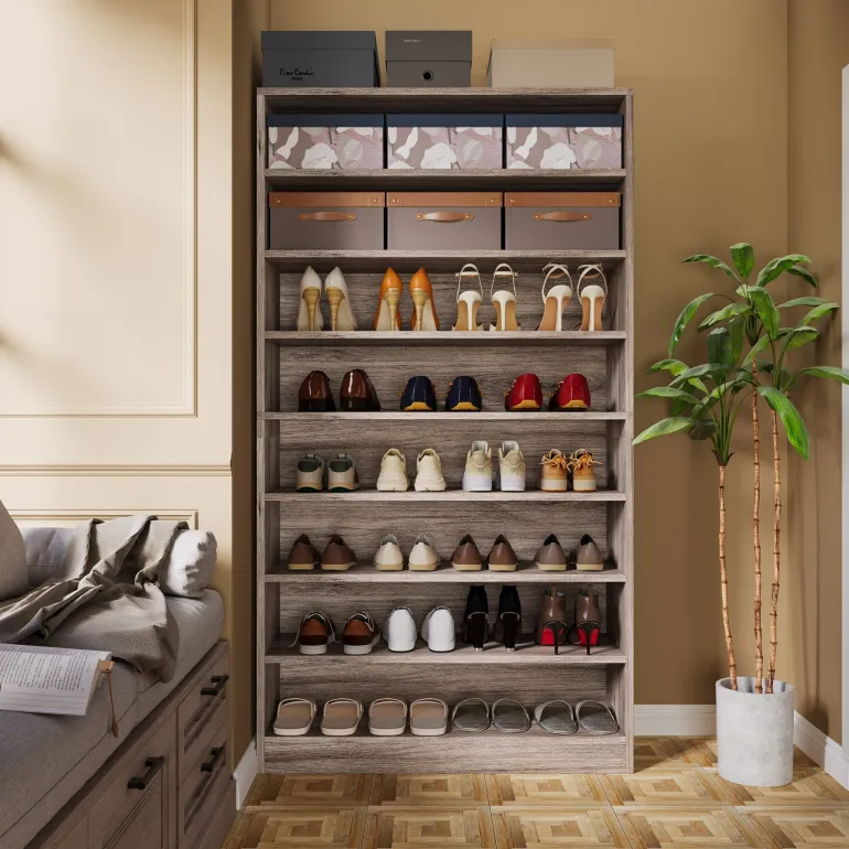 Best Sale Tribesigns Freestanding Shoe Cabinet, 9 - Tier 40 - 45 Pairs Shoe Storage Rack