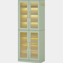 Shop Tribesigns Freestanding Shoe Cabinet with Acrylic Doors and LED Lights
