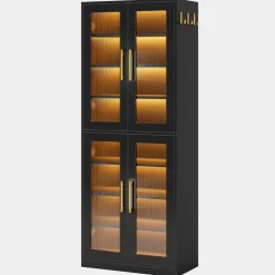 Shop Tribesigns Freestanding Shoe Cabinet with Acrylic Doors and LED Lights