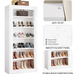 Flash Sale Tribesigns Freestanding Shoe Cabinet, 6-Tier Shoe Storage Rack