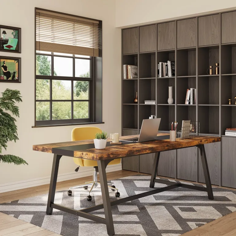 Hot Tribesigns 6FT Conference Table, 70.8” Executive Desk Office Computer Meeting Table