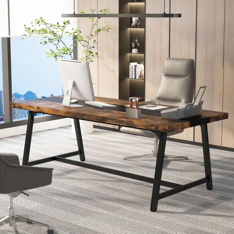 Hot Tribesigns 6FT Conference Table, 70.8” Executive Desk Office Computer Meeting Table