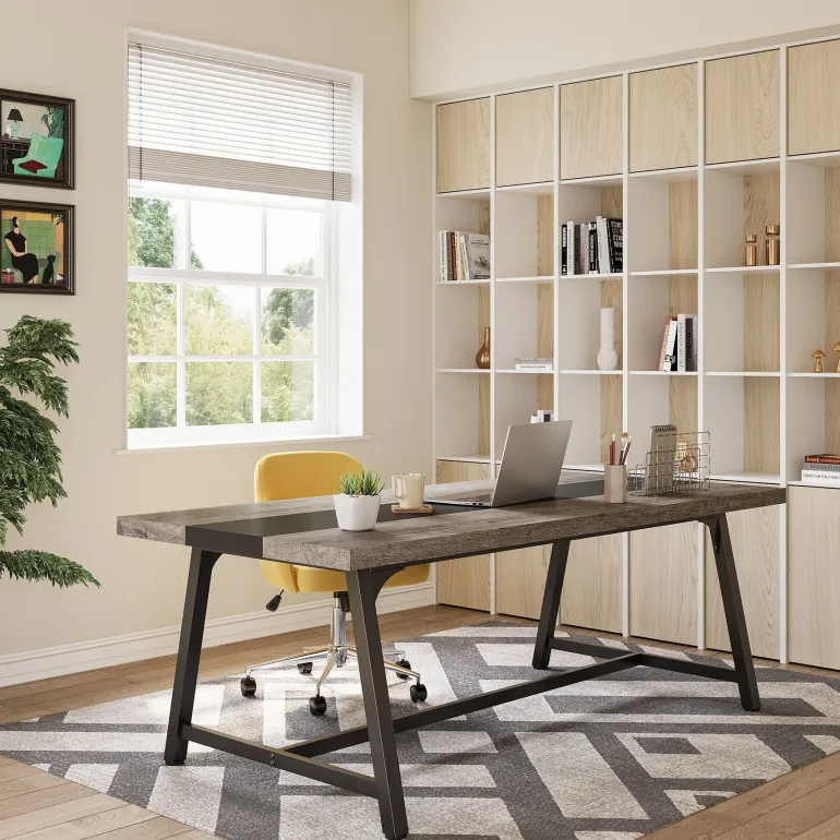 Hot Tribesigns 6FT Conference Table, 70.8” Executive Desk Office Computer Meeting Table