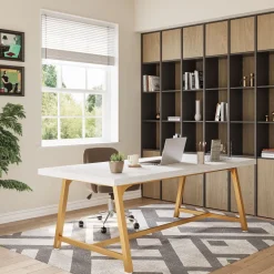 Hot Tribesigns 6FT Conference Table, 70.8” Executive Desk Office Computer Meeting Table