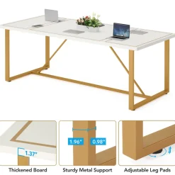 Cheap Tribesigns 6FT Conference Table, 70.9’’ Modern Large Executive Computer Desk
