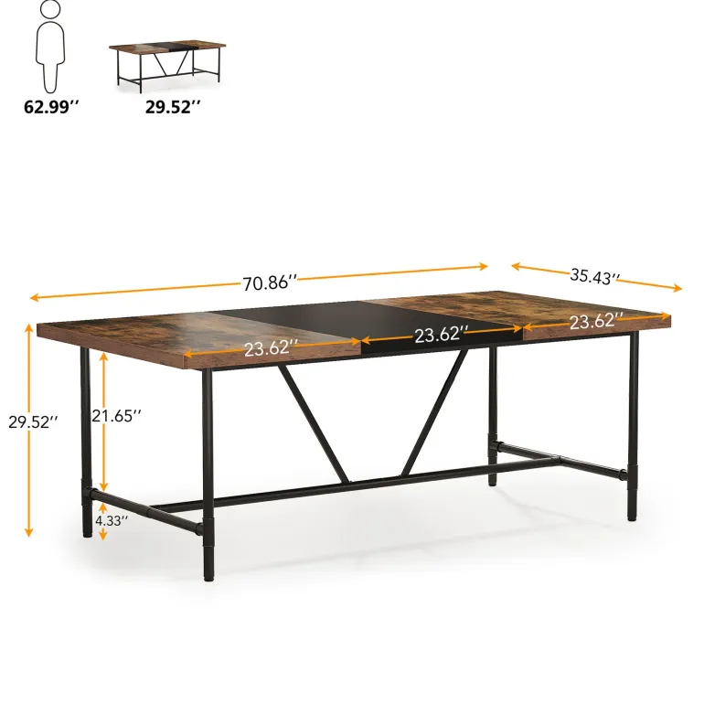 Flash Sale Tribesigns 6FT Conference Table, 70.8 x 35.4 inch Meeting Table Computer Desk