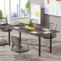 Cheap Tribesigns 6FT Conference Table, Modern Meeting Table Training Boardroom Table