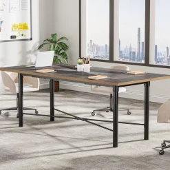 Cheap Tribesigns 6FT Conference Table, Modern Meeting Table Training Boardroom Table