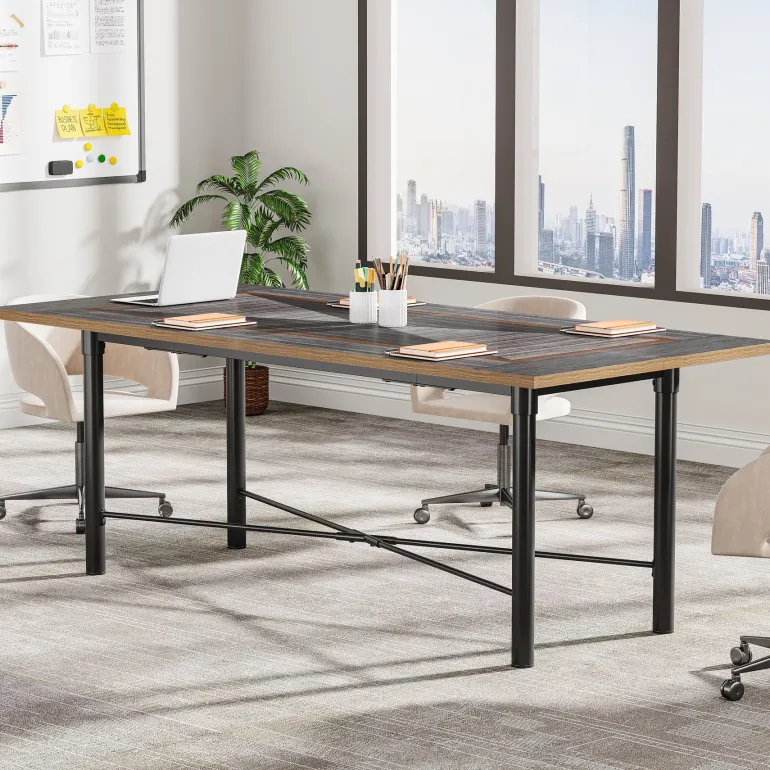 Cheap Tribesigns 6FT Conference Table, Modern Meeting Table Training Boardroom Table