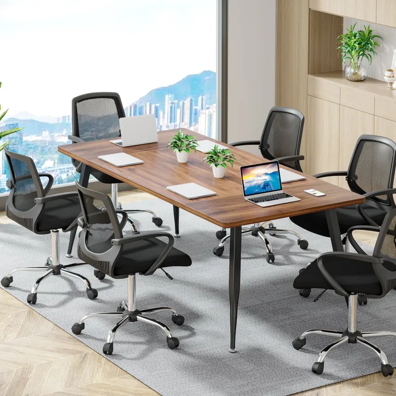 Hot Tribesigns 6FT Conference Table, Rectangular Meeting Room Table Seminar Desk