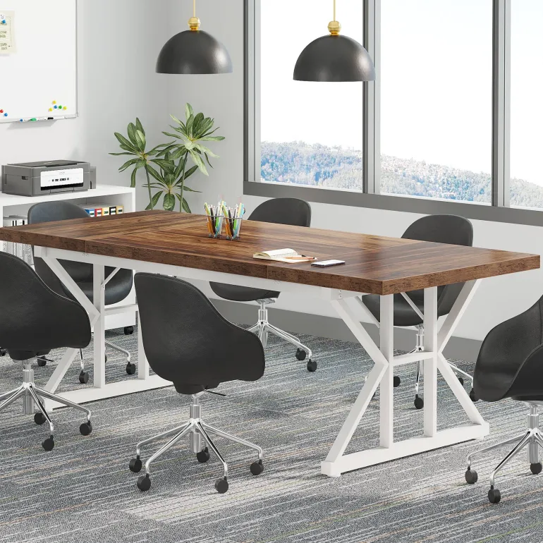 Flash Sale Tribesigns 6FT Conference Table, Rectangle Meeting Room Table Executive Desk