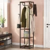 Cheap Tribesigns Full-frontal shot of 's Coat Rack, Freestanding Corner Hall Tree with 4 Shelves 8 Hooks.