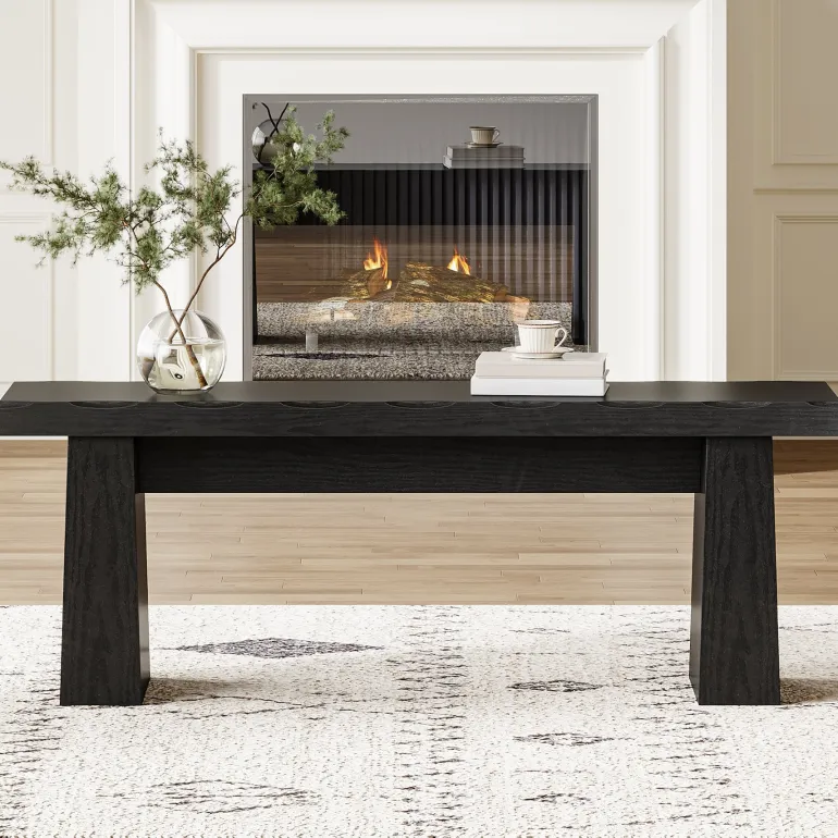 Fashion Tribesigns Full-frontal shot of 's Entryway Bench, Wooden Dining Table Bench End of Bed Bench.