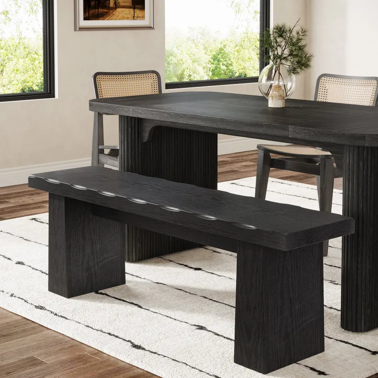 Fashion Tribesigns Full-frontal shot of 's Entryway Bench, Wooden Dining Table Bench End of Bed Bench.