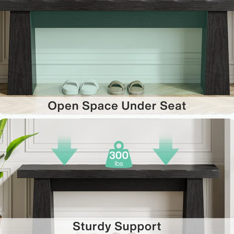 Fashion Tribesigns Full-frontal shot of 's Entryway Bench, Wooden Dining Table Bench End of Bed Bench.