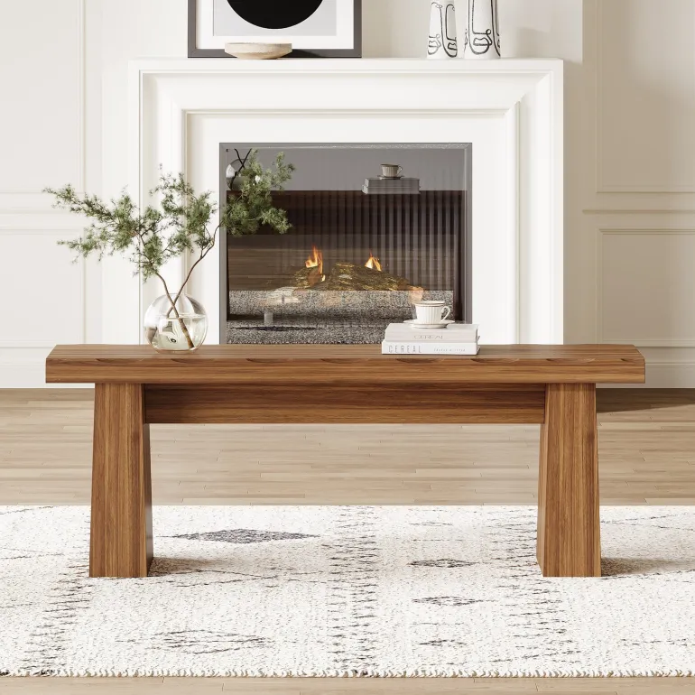 Fashion Tribesigns Full-frontal shot of 's Entryway Bench, Wooden Dining Table Bench End of Bed Bench.
