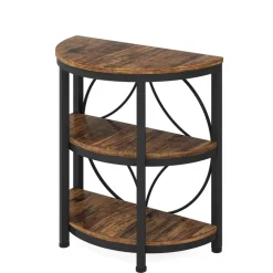 Shop Tribesigns Half - Round End Table, 3 - Tier Narrow Side Table with Metal Frame