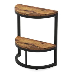 Store Tribesigns Half Round End Table, Narrow Side Table with Metal Frame