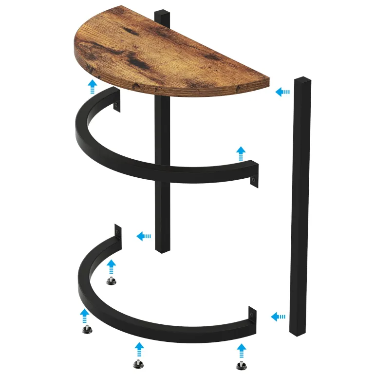 Store Tribesigns Half Round End Table, Narrow Side Table with Metal Frame