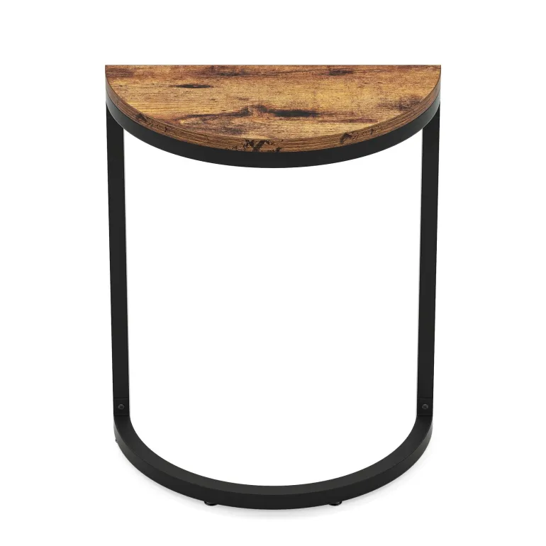 Store Tribesigns Half Round End Table, Narrow Side Table with Metal Frame