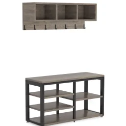 Cheap Tribesigns Hallway view of 's 5 IN 1 Coat Rack Shoe Bench Set, Hall Tree with Wall Mounted Shelf.