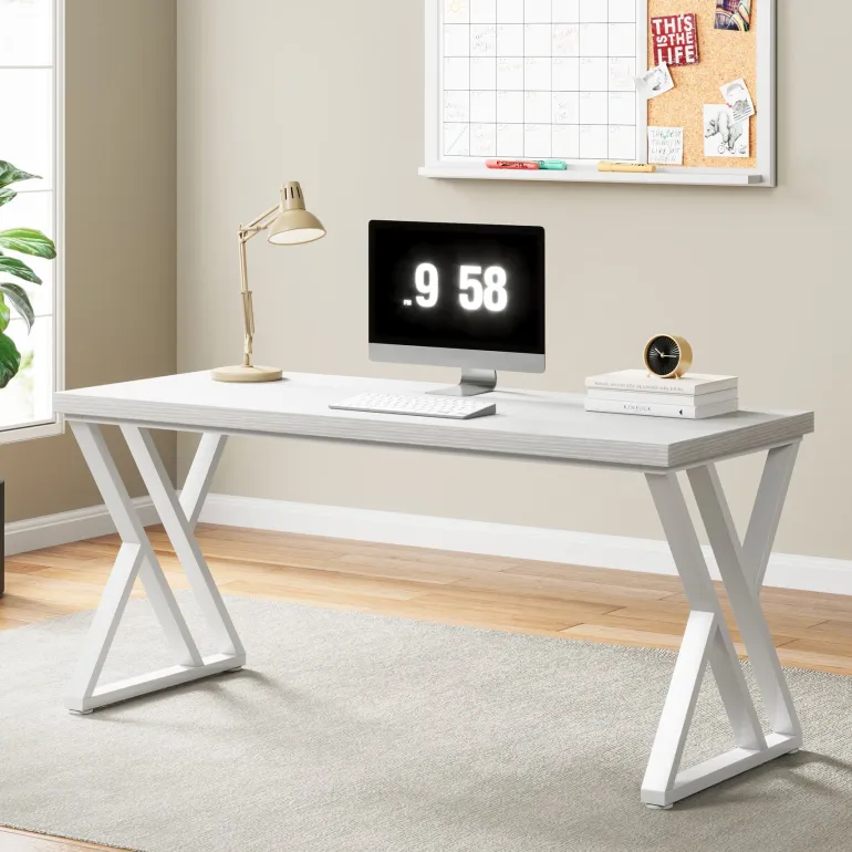 Cheap Tribesigns Heavy-Duty Computer Desk, 55" Simple Study Desk Writing Table