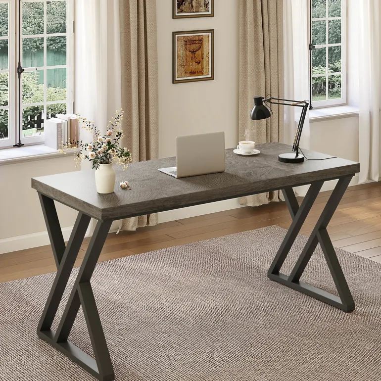 Cheap Tribesigns Heavy-Duty Computer Desk, 55" Simple Study Desk Writing Table