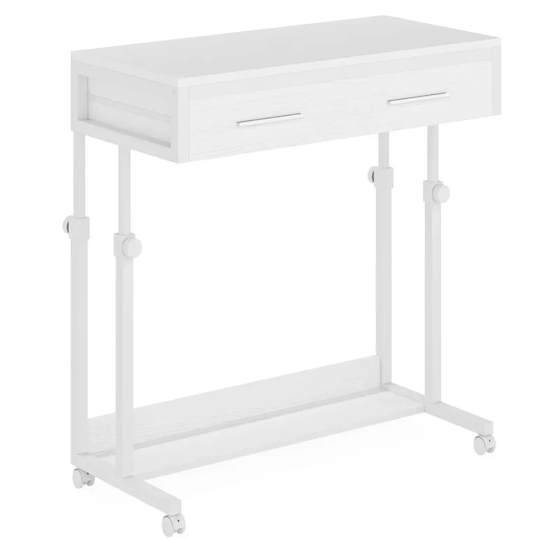 Hot Tribesigns Height Adjustable Desk, Mobile Side Table Portable Desk with Drawers