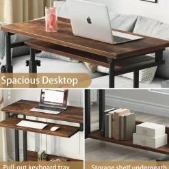 New Tribesigns Height Adjustable Desk, Rolling Standing Desk Portable Desk