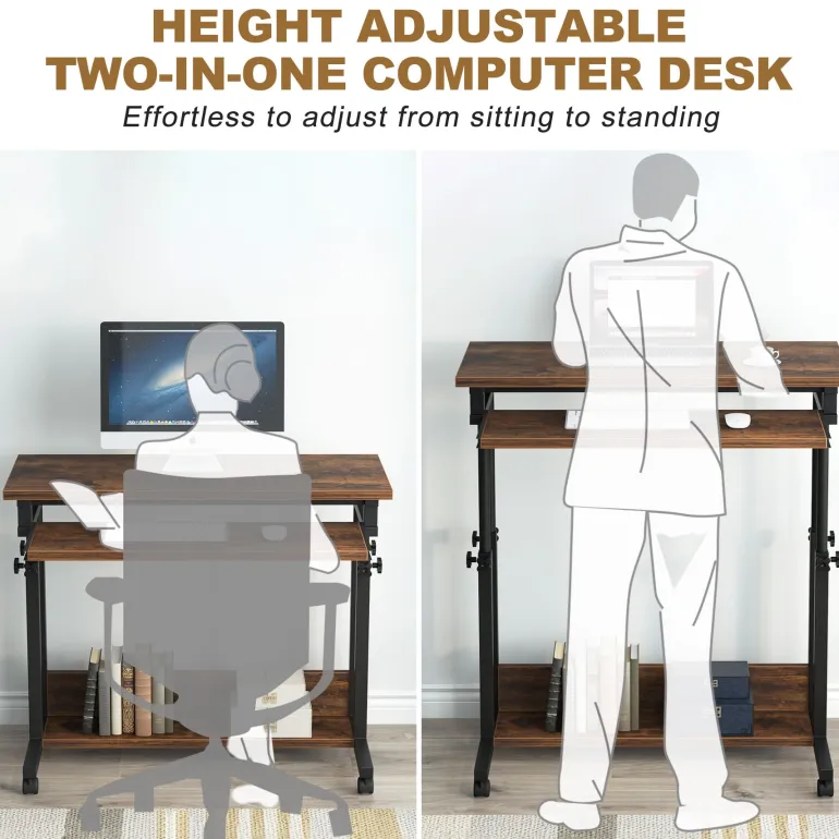 New Tribesigns Height Adjustable Desk, Rolling Standing Desk Portable Desk