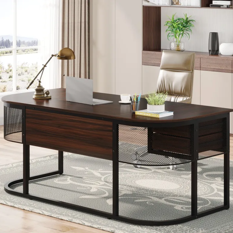 Clearance Tribesigns 63-Inch Computer Desk Executive Desk with 4 Drawers