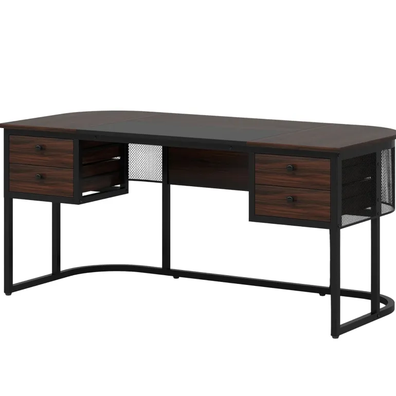 Clearance Tribesigns 63-Inch Computer Desk Executive Desk with 4 Drawers