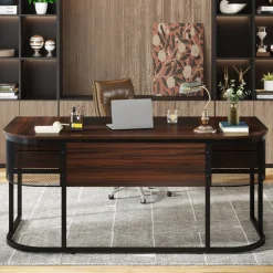 Clearance Tribesigns 63-Inch Computer Desk Executive Desk with 4 Drawers