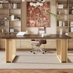 Hot Tribesigns 63-Inch Computer Desk, Rectangular Wood Executive Desk for Home Office