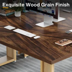 Hot Tribesigns 63-Inch Computer Desk, Rectangular Wood Executive Desk for Home Office