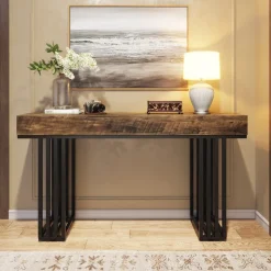 Fashion Tribesigns 55-inch Console Table, Modern Entryway Table with Metal Legs