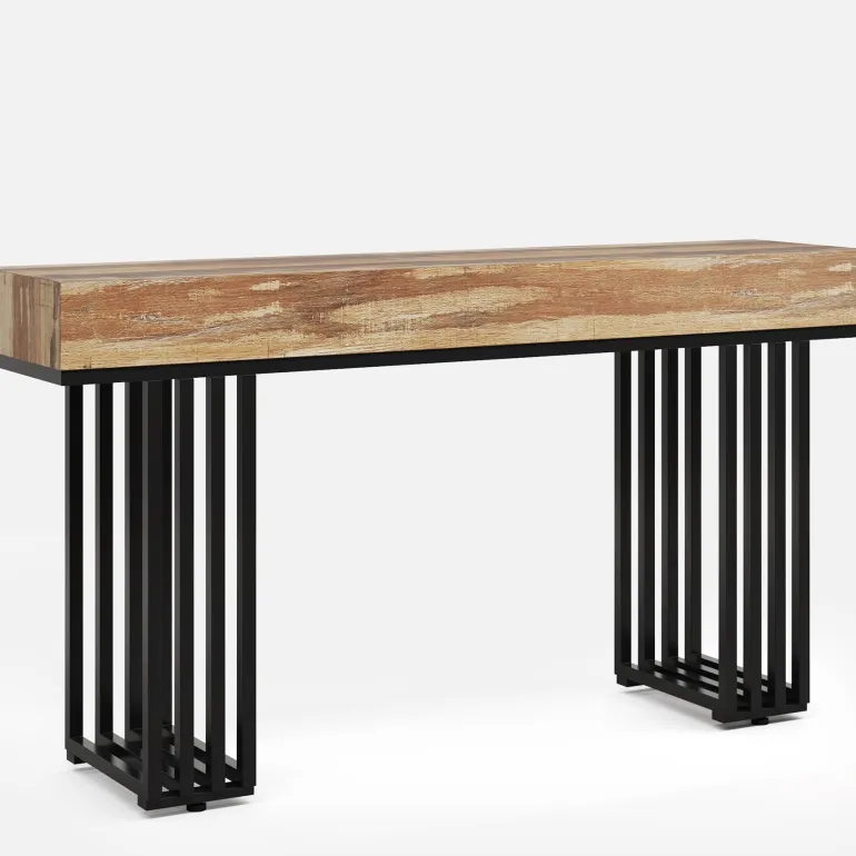 Fashion Tribesigns 55-inch Console Table, Modern Entryway Table with Metal Legs