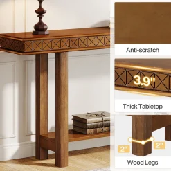 Cheap Tribesigns 70.9-Inch Console Table, Wood 2-Tier Sofa Table Long Entryway Accent Table