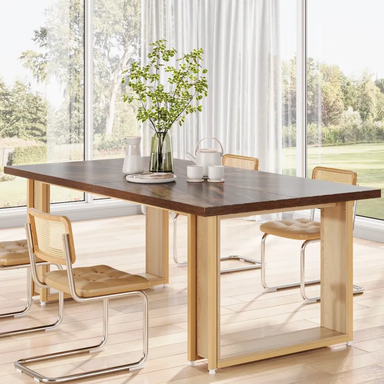 Flash Sale Tribesigns 63-Inch Dining Table for 4-6, Wood Kitchen Table for Dining Room