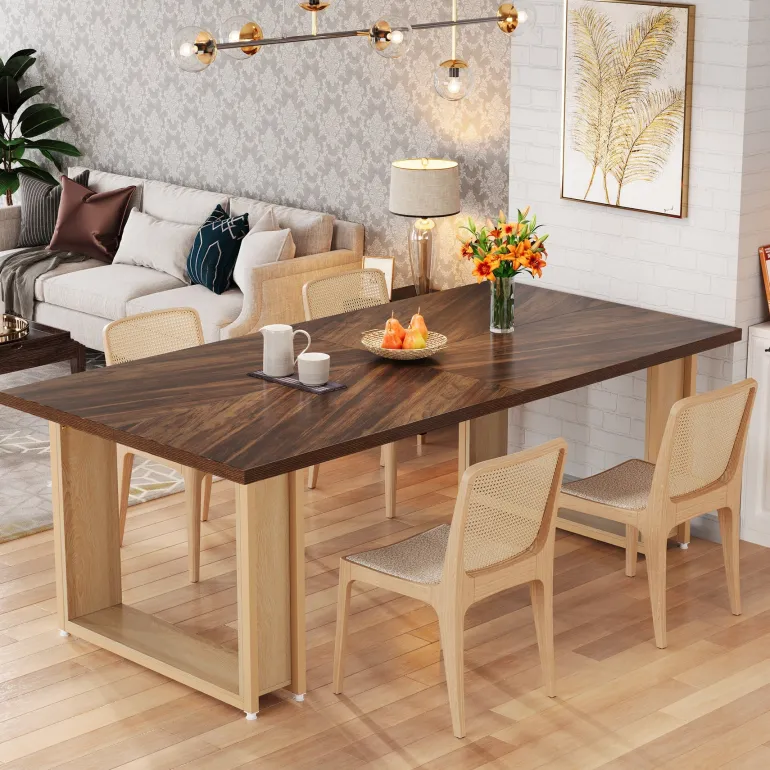 Flash Sale Tribesigns 63-Inch Dining Table for 4-6, Wood Kitchen Table for Dining Room