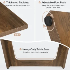 Fashion Tribesigns 70.8-Inch Dining Table, Wood Farmhouse Kitchen Table for 4-6