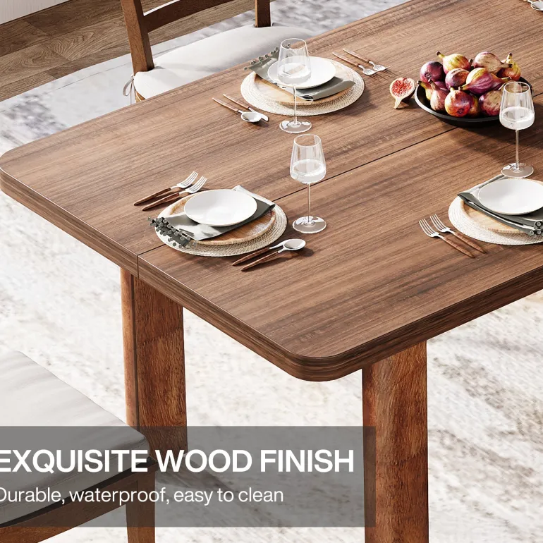 Clearance Tribesigns 63-Inch Dining Table, Wood Farmhouse Kitchen Table for 4-6