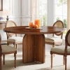 Clearance Tribesigns 47-Inch Dining Table, Wood Round Kitchen Table for 4-6