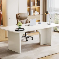 Fashion Tribesigns 63-Inch Executive Desk, Modern Computer Desk with Arch Design Legs